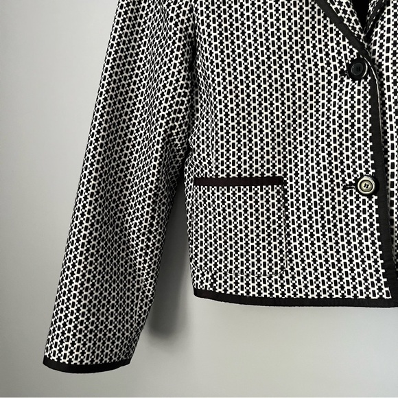 Apt. 9 Houndstooth Style Checkered Black & White Blazer Jacket Size 8 Petite - Picture 6 of 16